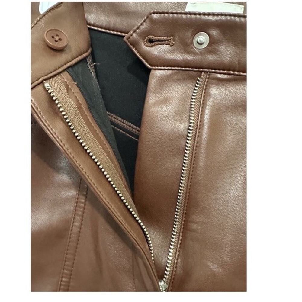 Wilfred Aritzia Rebel Vegan Leather Pants in Cognac Women’s Size 4 Faux Leather - Picture 4 of 7